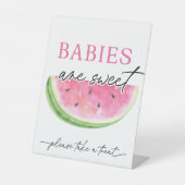 メロンの看板のスイカのベビーは甘い 台座サイン (正面)