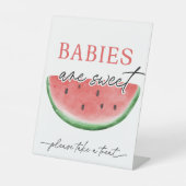 メロンの看板のスイカのベビーは甘い 台座サイン (正面)