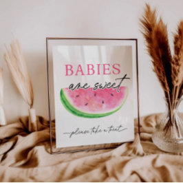 メロンの看板のスイカのベビーは甘い 台座サイン