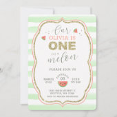 メロンの第1誕生会の金ゴールドの輝き1 招待状 (正面)