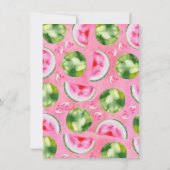 メロンの誕生日にピンク色のサンキューカード 招待状 (裏面)