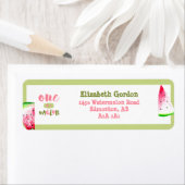 メロンの誕生日に水彩を1枚塗る ラベル (インサイチュ)