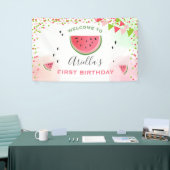 メロンの誕生日バナースイカの女の子の1人 横断幕 (トレードショー)