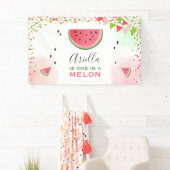 メロンの誕生日バナースイカの女の子の1人 横断幕 (インサイチュ)