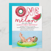 メロンの誕生日写真 招待状 (正面/裏面)