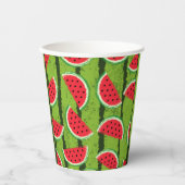 メロンの赤と緑のスイカに1つ 紙コップ (正面)
