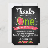 メロンの黒板に1つ1歳の誕生日 サンキューカード (正面)