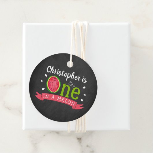 メロンの黒板に1つ1歳の誕生日 フェイバータグ (インサイチュ)