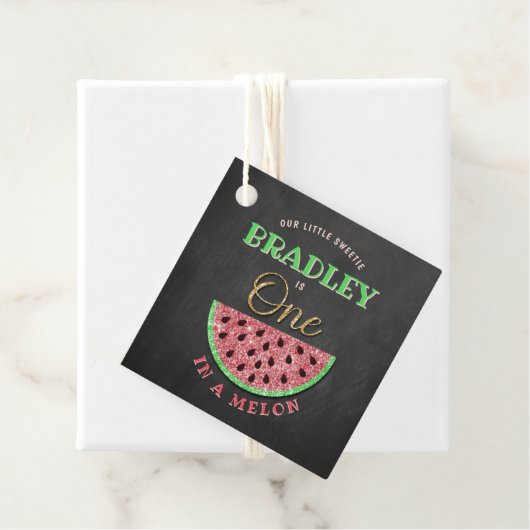 メロンの黒板に1つ1歳の誕生日 フェイバータグ (インサイチュ)