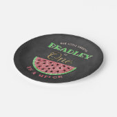 メロンの黒板に1つ1歳の誕生日 ペーパープレート (アングル)