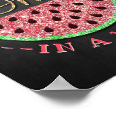 メロンの黒板に1つ1歳の誕生日 ポスター (角)