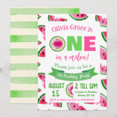 メロンの1歳誕生日招待状 招待状 (正面/裏面)