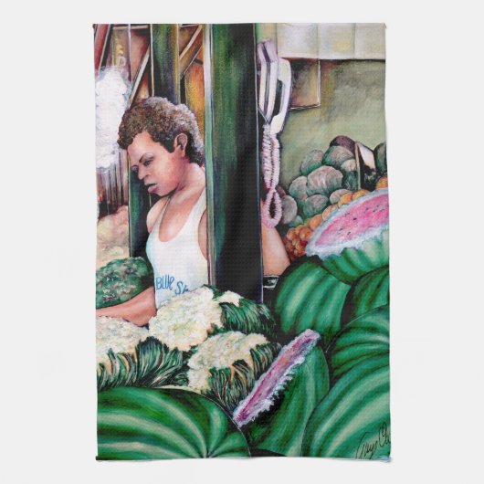 メロンはどう？ キッチンタオル (縦)