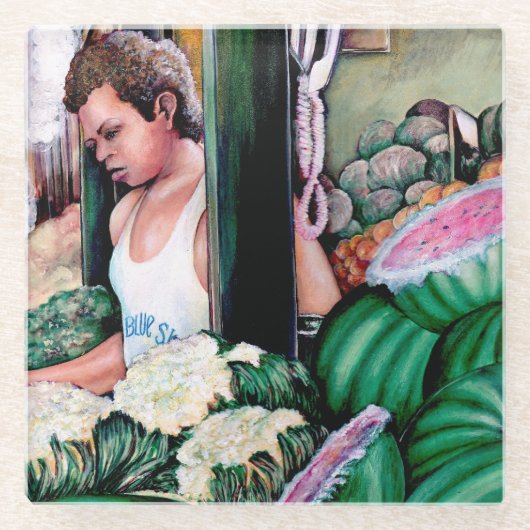 メロンは好き？ ガラスコースター (正面)