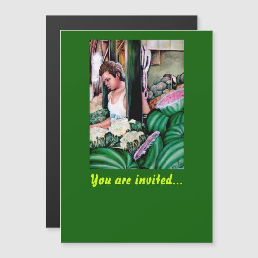 メロンは好き？ マグネット招待状 (正面/裏面)