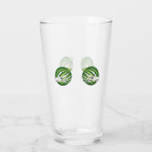 メロンを保持する面白いハロウィーンのスケルトンの手 タンブラーグラス (裏面)