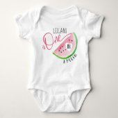 メロンウォーターの色の1日の誕生日 ベビーボディスーツ (正面)