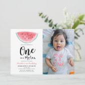 メロンウォーターの色の1st誕生日の写真の招待 招待状 (スタンド正面)