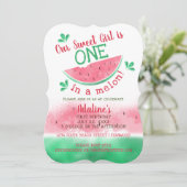 メロンウォーター色の最初の誕生日 招待状 (スタンド正面)