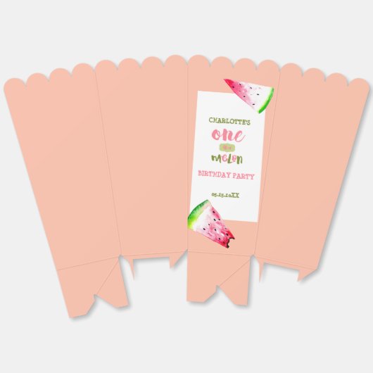 メロンカスタムスイカかわいい1歳の誕生日 フェイバーボックス (見開き)