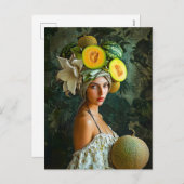 メロンガーデンミューズウーマンポートレート シーズンポストカード (正面/裏面)