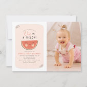 メロンガールズの1人写真最初の誕生日パーティー 招待状 (正面)