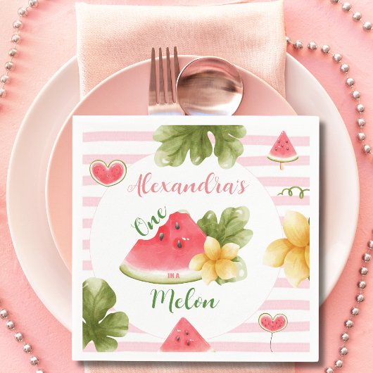 メロンガールファースト誕生日 スタンダードカクテルナプキン