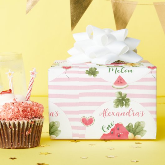 メロンガールファースト誕生日 ラッピングペーパー (誕生日パーティー)