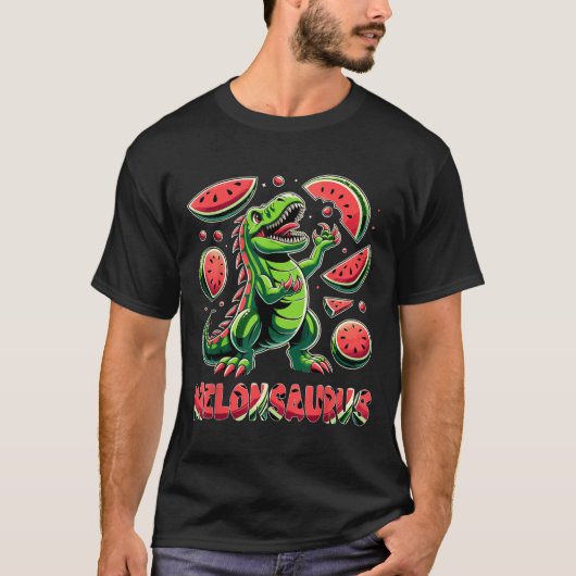 メロンサウルススイカ恐竜サマートロピカルヴァ Tシャツ (正面)