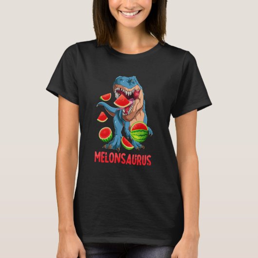 メロンサウルススイカ恐竜サマートロピカルfr tシャツ (正面)
