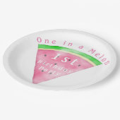 メロンスイカのピンクと緑 ペーパープレート (アングル)