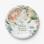 メロンスイカの水彩一歳 ペーパープレート (正面)