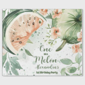 メロンスイカの水彩一歳 ラッピングペーパー (フラット)