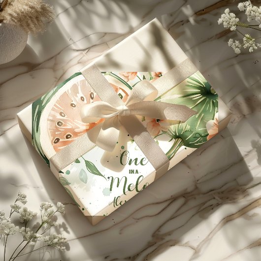 メロンスイカの水彩一歳 ラッピングペーパー