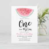 メロンスイカの水彩一歳 招待状 (スタンド正面)