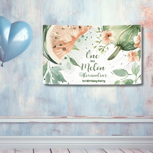 メロンスイカの水彩一歳 横断幕