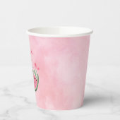 メロンスイカの水彩一歳 紙コップ (左)