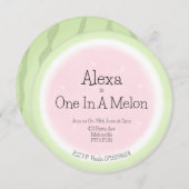 メロンスイカの水彩1歳 招待状 (正面/裏面)