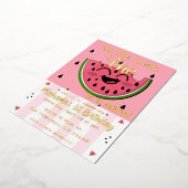 メロンスイカガールファースト誕生日 箔招待状 (回転した状態)
