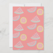 メロンスイカピンク1歳の誕生日 招待状 (裏面)