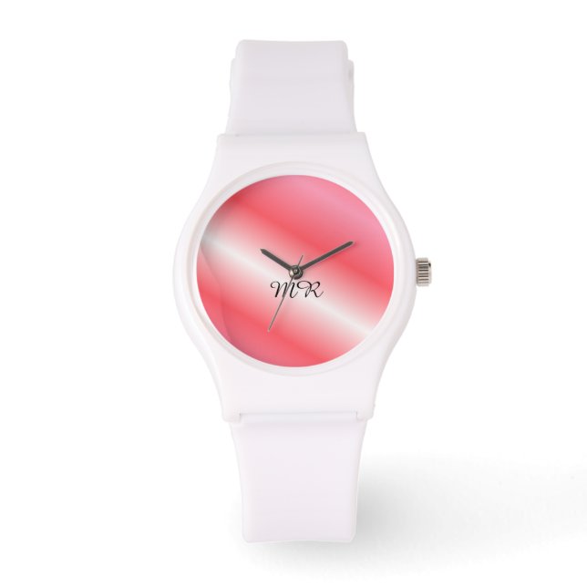 メロンストライプイニシャル 腕時計 (正面)