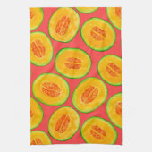 メロンスライス水彩パターン キッチンタオル (縦)
