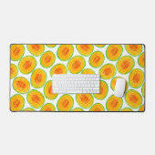 メロンスライス水彩パターン デスクマット (キーボード&マウス)