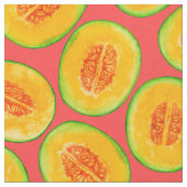 メロンスライス水彩パターン ファブリック (クローズアップ)