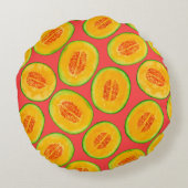 メロンスライス水彩パターン ラウンドクッション (裏面)