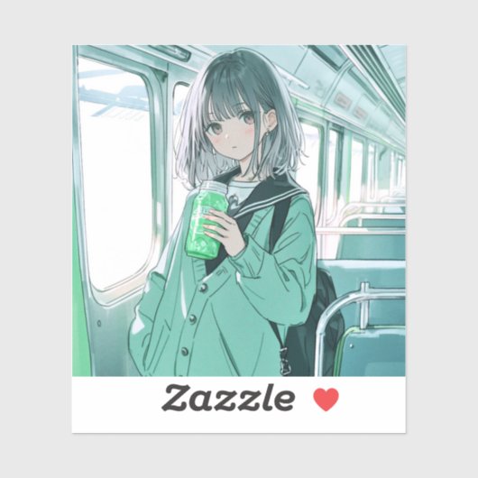 メロンソーダJK シール|寿司娘 GenerativeAI シール (シート)