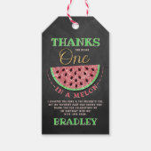 メロンチャルボードに1つ1歳の誕生日ありがとう ギフトタグ (正面)