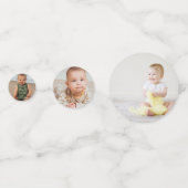 メロンチャルボードに1つ1歳の誕生日パーティー写真 コンフェッティ (裏面)