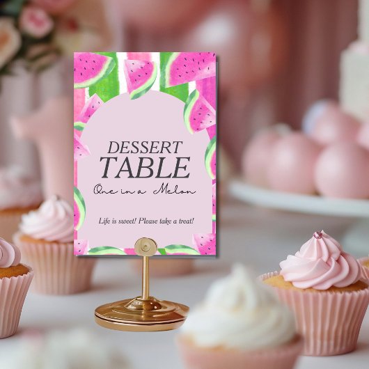 メロンデザートテーブルピンクスイカの看板 招待状
