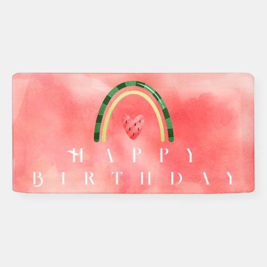 メロンハートスイカ誕生日 横断幕 (横)